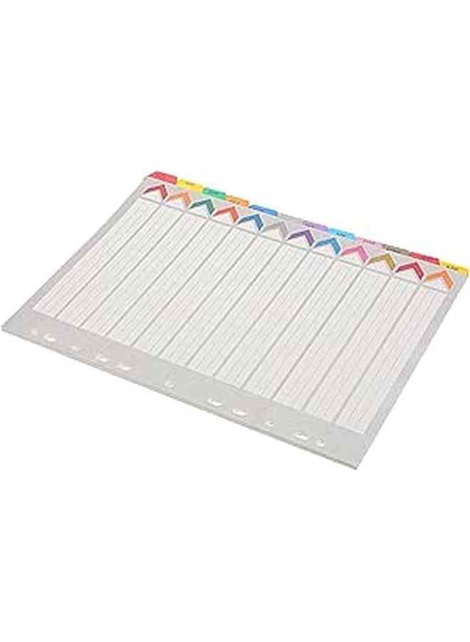 Generic A4 Color Coded Binder Dividers 12 Sheets Detachable Page Tabs ...