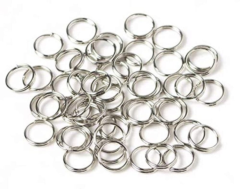 LASSUM 200PCS 10mm Double Loops Round Split Jump Rings Wire Connector for Jewelry MakingSilver