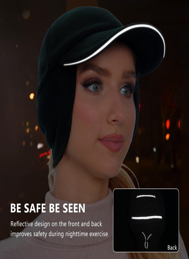 جادمكيندز قبعة شتوية من الصوف للنساء من GADIEMKENSD، عاكسة للضوء، بتصميم ذيل حصان، مزودة بغطاء للأذنين، وواقي للأذنين، وقبعة صوفية، وفتحة مزدوجة لذيل الحصان، وقبعة بيسبول مناسبة للجري والتزلج والتمارين الرياضية، باللون الأسود. - Image 5