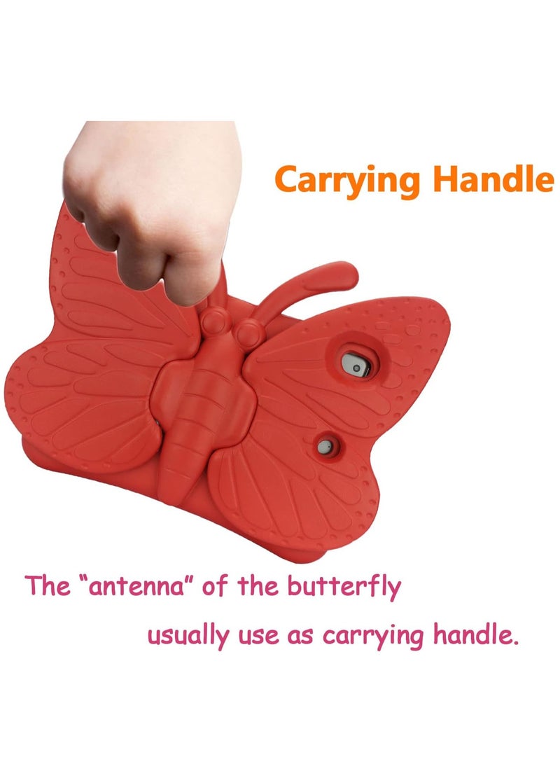 ELTRAZONE iPad 10.2 Case 2020 - Cute Butterfly Shockproof EVA Foam Kid-Proof Protective Stand Cover for iPad 7th Generation (2019, 2020, 8th Gen) - Red - Image 5