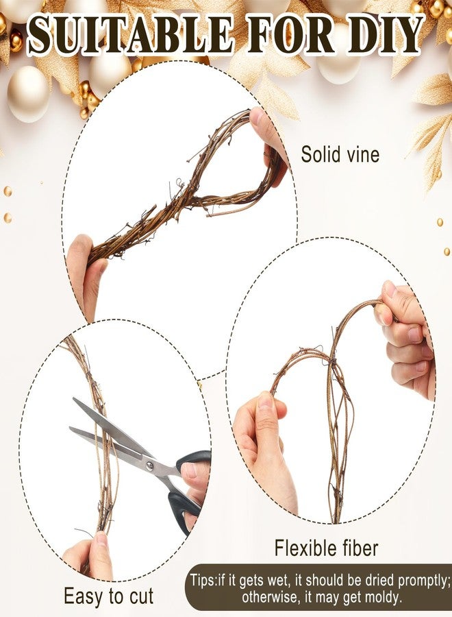 Janinka 6 Pcs Grapevine Garland 15ft Grape Vine Wreath for Crafts Natural Twig Garland DIY Crafts Rattan Hanging Vine Wreath for Wedding Christmas House Holiday Door Vase Wall Decor - Image 3