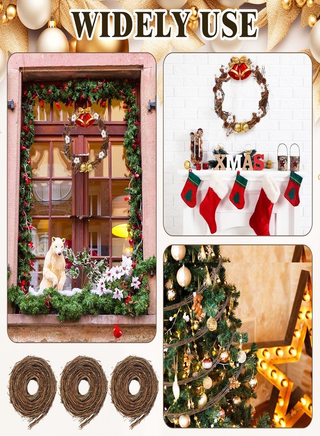 Janinka 6 Pcs Grapevine Garland 15ft Grape Vine Wreath for Crafts Natural Twig Garland DIY Crafts Rattan Hanging Vine Wreath for Wedding Christmas House Holiday Door Vase Wall Decor - Image 5