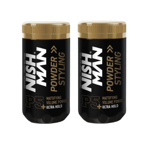Nishman Mattifying Volume Powder Hair Wax P5 ULTRA HOLD Matte Finish Vegan Cruelty Free Hair Voluminizing Powder Wax Paraben Sulphate Free 20Gm Pack Of 2 - Image 1