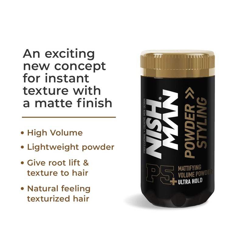 Nishman Mattifying Volume Powder Hair Wax P5 ULTRA HOLD Matte Finish Vegan Cruelty Free Hair Voluminizing Powder Wax Paraben Sulphate Free 20Gm Pack Of 2 - Image 3