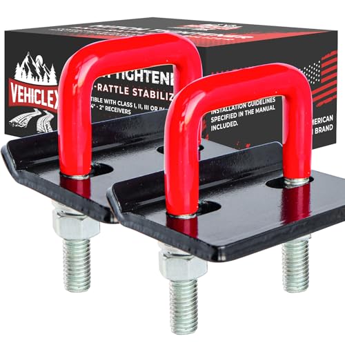 Vehiclex 2 Hitch Stabilizers for 1.25" to 2" Hitches – Anti-Rattle Hitch Tighteners - Heavy-Duty Hitch Clamps with 0.44" U-Bolt Diameter – Protective Anti-Rust Coating - Image 1