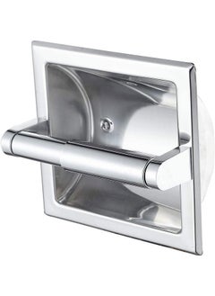 Chrome Recessed Toilet Paper Holder Wall Toilet Paper Holder，Recessed Tissue Roll Dispenser for Bathroom- Recessed Toilet Tissue