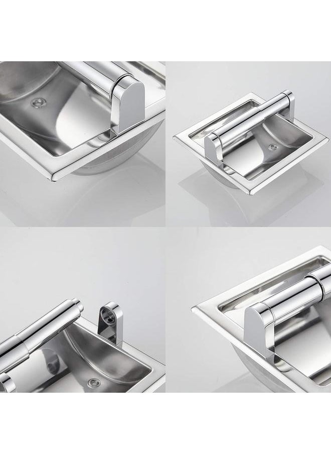 yongsheng - Chrome Recessed Toilet Paper Holder Wall Toilet Paper Holder，Recessed Tissue Roll Dispenser for Bathroom- Recessed Toilet Tissue - Image 1