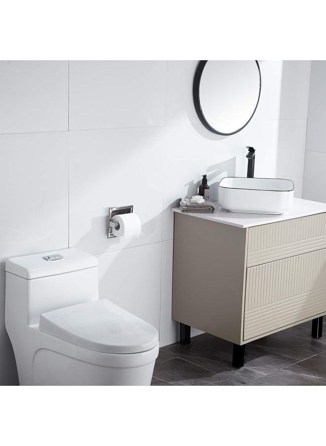 yongsheng - Chrome Recessed Toilet Paper Holder Wall Toilet Paper Holder，Recessed Tissue Roll Dispenser for Bathroom- Recessed Toilet Tissue - Image 1
