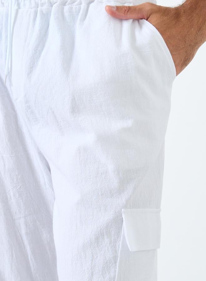 Styli Men Linen Blend Straight Leg Plain Trousers - Image 3