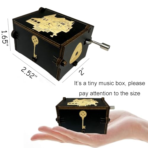 Youtang Music Box Engraved Wooden Gifts Mini Musical Box Play Can Can - Orpheus in The Underworld for Birthday/Anniversary/Valentine's Day/Christmas (Black) - Image 5