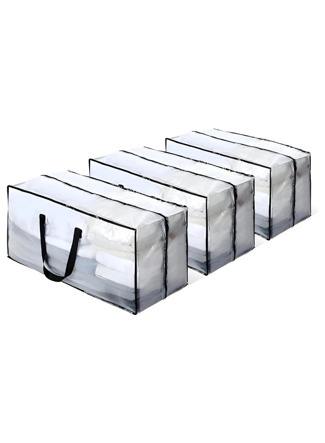 DUNISO 3Pcs Moving Bags, Storage Bags with Zipper & Handles, Foldable Clothes Storage Bags, Space-Saving, Waterproof and Dustproof，Sturdy and Durable，for Moving, Camping, Travel，74x34x36cm - Image 1