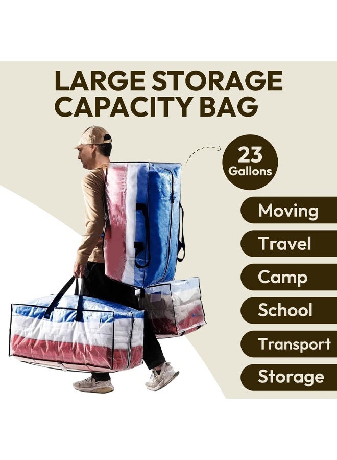 DUNISO 3Pcs Moving Bags, Storage Bags with Zipper & Handles, Foldable Clothes Storage Bags, Space-Saving, Waterproof and Dustproof，Sturdy and Durable，for Moving, Camping, Travel，74x34x36cm - Image 4