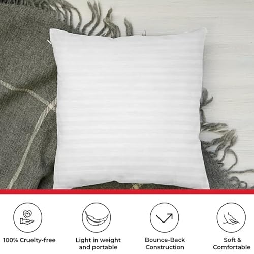 DAKSH Set of 4, 16 x 16 Inch Microfiber Filled Cushion Filler, Soft & Fluffy - Premium Hotel Quality Cushions - Sofa Cushions, Bed, Office, Cushion Pillow, Throw Pillow Insert - Diwali Gifts - White - Image 2