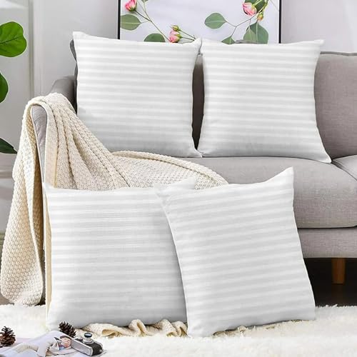 DAKSH Set of 4, 16 x 16 Inch Microfiber Filled Cushion Filler, Soft & Fluffy - Premium Hotel Quality Cushions - Sofa Cushions, Bed, Office, Cushion Pillow, Throw Pillow Insert - Diwali Gifts - White - Image 1
