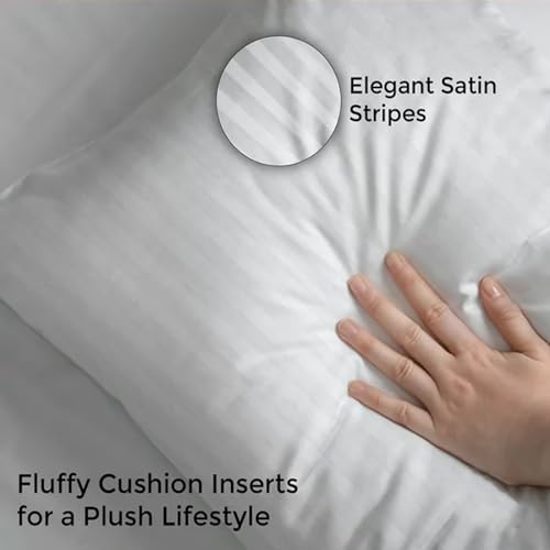 DAKSH Set of 4, 16 x 16 Inch Microfiber Filled Cushion Filler, Soft & Fluffy - Premium Hotel Quality Cushions - Sofa Cushions, Bed, Office, Cushion Pillow, Throw Pillow Insert - Diwali Gifts - White - Image 5