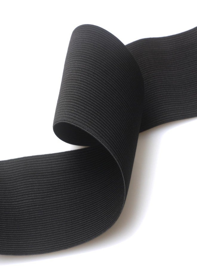 RERIVER 4 Inch Wide Elastic Band 3 Yards Knitted Stretchy Elastic Spool Straps for Sewing Craft, Black - Image 3