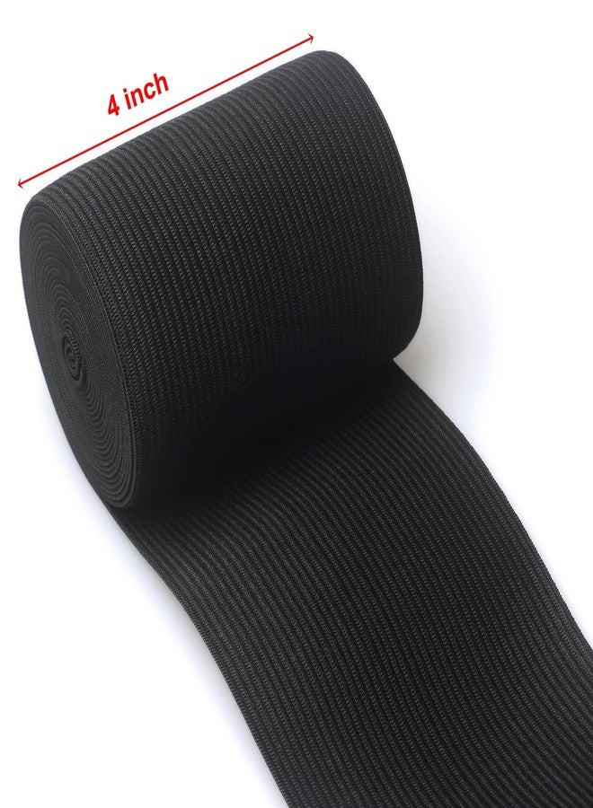 RERIVER 4 Inch Wide Elastic Band 3 Yards Knitted Stretchy Elastic Spool Straps for Sewing Craft, Black - Image 5