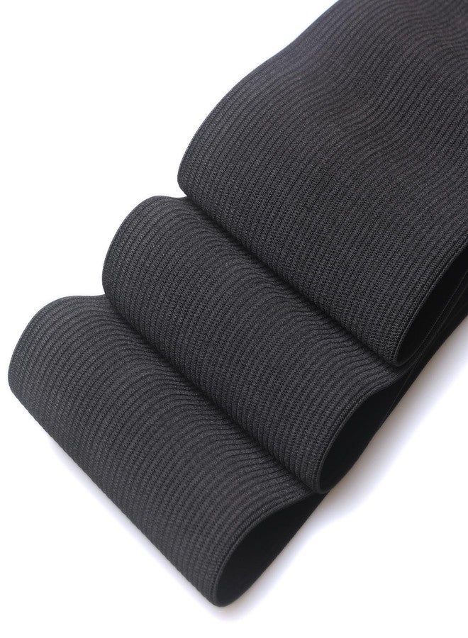 RERIVER 4 Inch Wide Elastic Band 3 Yards Knitted Stretchy Elastic Spool Straps for Sewing Craft, Black - Image 4