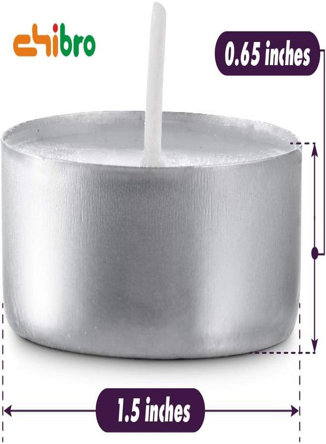 Chibro Tealight Candles Unscented - Pack of 50 | 4-Hour Burn | Dripless & Smokeless | White Tea Lights for Diwali, Pooja, Home Decor, Spa & Events - Image 2
