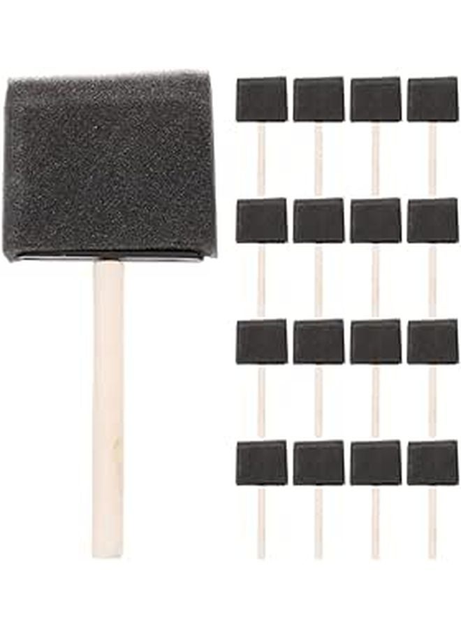 24pcs 4 Inch Wooden Handle Sponge Paint Brushes For DIY Art Craft Projects - Image 1