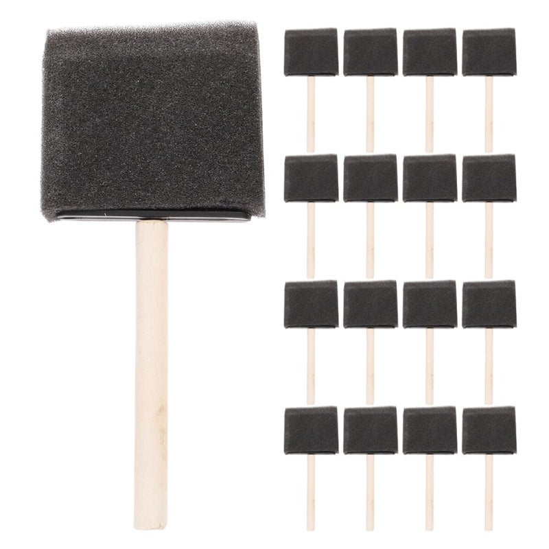 24pcs 4 Inch Wooden Handle Sponge Paint Brushes For DIY Art Craft Projects - Image 2