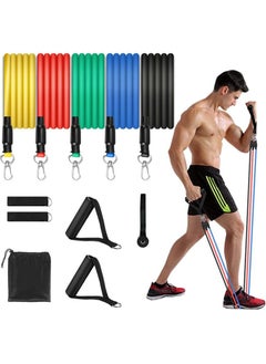 Resistance Bands Set (11pcs), Exercise Bands with Door Anchor, Handles, Carry Bag, Legs Ankle Straps for Resistance Training, Physical Therapy, Home Workouts