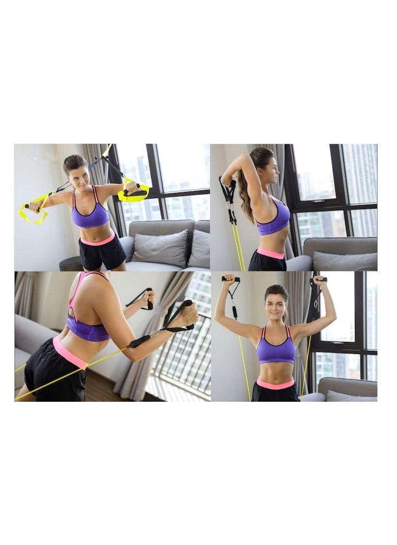 Generic - Resistance Bands Set (11pcs), Exercise Bands with Door Anchor, Handles, Carry Bag, Legs Ankle Straps for Resistance Training, Physical Therapy, Home Workouts - Image 1