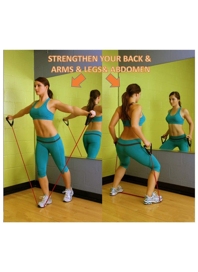 Generic - Resistance Bands Set (11pcs), Exercise Bands with Door Anchor, Handles, Carry Bag, Legs Ankle Straps for Resistance Training, Physical Therapy, Home Workouts - Image 1