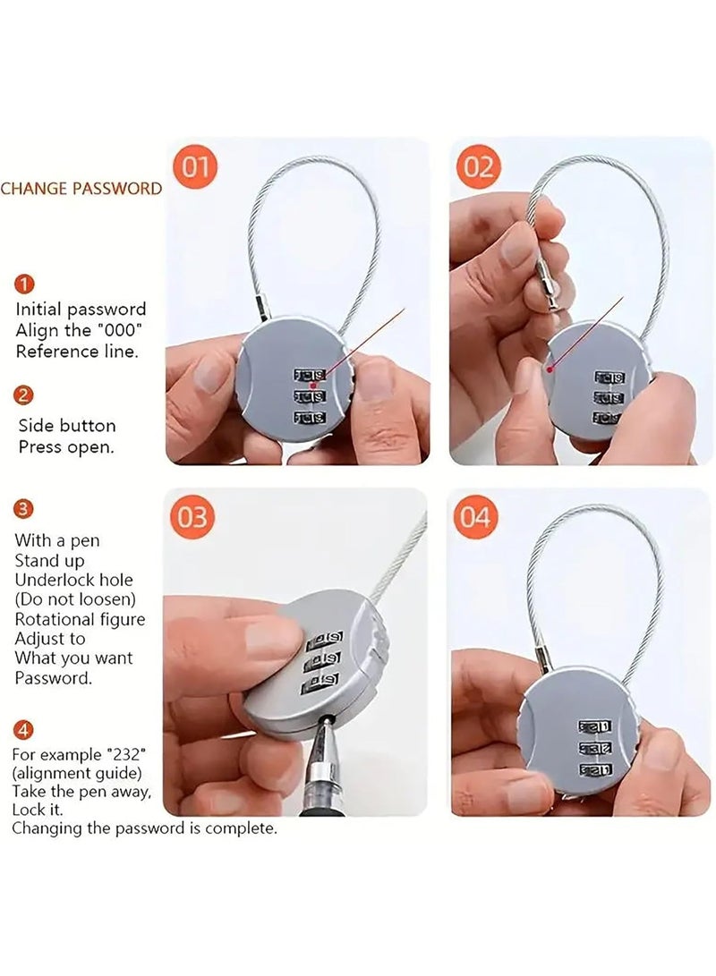 Arabest 6 Pack Combination Lock, 3 Digit Outdoor Waterproof Padlock for School Gym Locker, Luggage, Fence, Toolbox, Gate, Case (Black & Silver) - Image 5