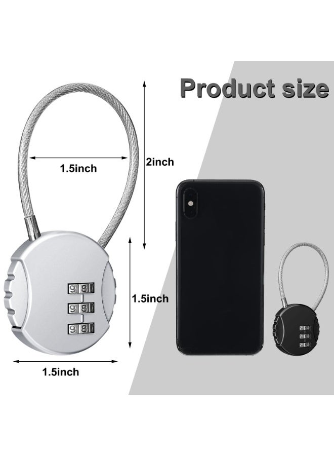 Arabest 6 Pack Combination Lock, 3 Digit Outdoor Waterproof Padlock for School Gym Locker, Luggage, Fence, Toolbox, Gate, Case (Black & Silver) - Image 2