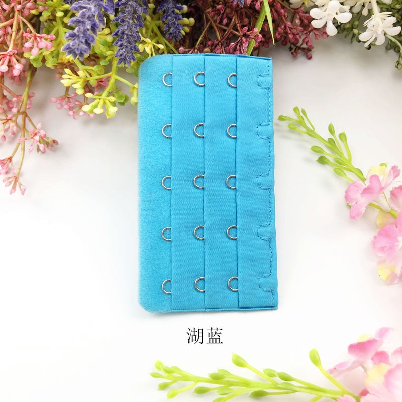 Generic Underwear extension buckle three rows of five buttons/5 rows of 9.5cm bra extension back buckle buckle many colors without packaging Lake Blue 