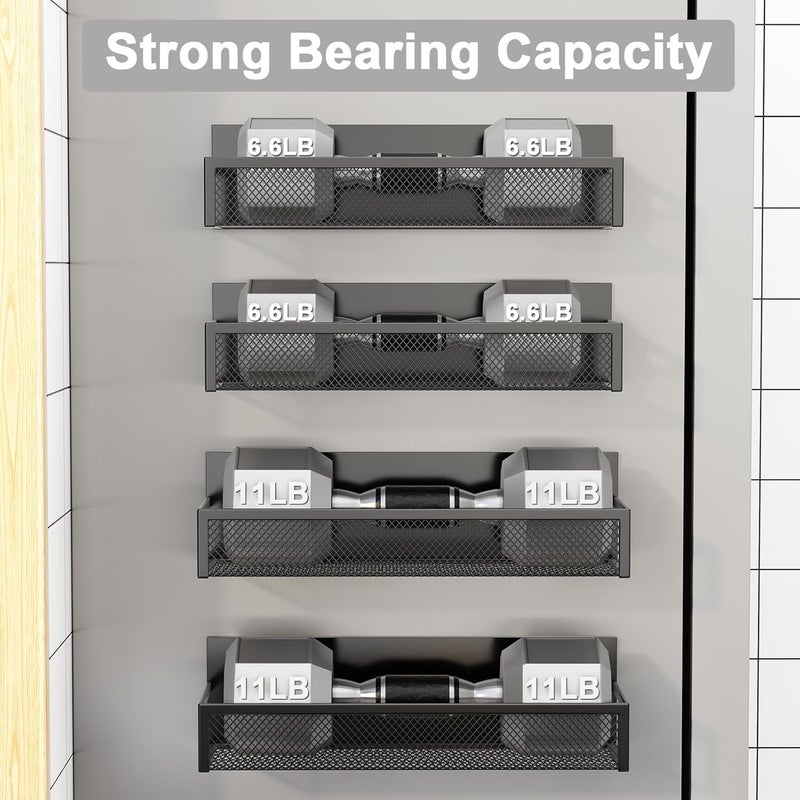 Aufworld Magnetic Spice Rack for Refrigerator, 4 Pack Magnetic Shelf, Fridge Magnet Organizer with Moveable 8 Hooks, Magnetic Fridge Shelf for Kitchen Organization and Storage (4 Pack) - Image 3
