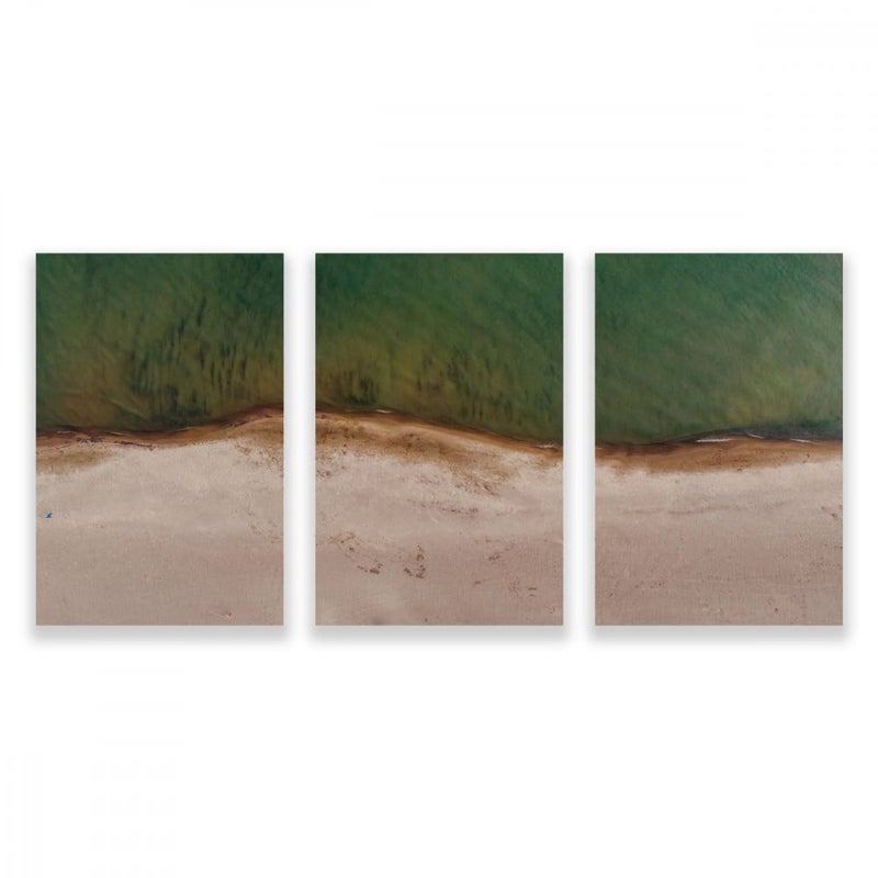 ماركتنا ثلاث لوحات قماشية مودرن بتصميم مناظر طبيعية مع برواز مجوف مقاس (120×60) ثلاث قطع - Image 1