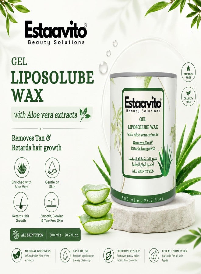 ESTAVITO Estaavito Gel Liposoluble Wax 800ml With Aloe vera extracts for Hair & Tan Removal | Smooth & Painless Waxing | For all skin types | Quick and easy waxing Procedure for Home & salon use. - Image 2