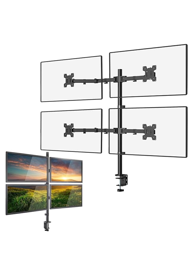 Bolivia's Monitor Mount Stand 4 Monitor Arm Desk Mount Computer Monitor Stand With Maximum Load Of 9 Kg Per Arm 360 Degree Adjustable Monitor Arm For 14 33 Inch Screen 75X75Mm 100X101Mm Vesa - Image 1