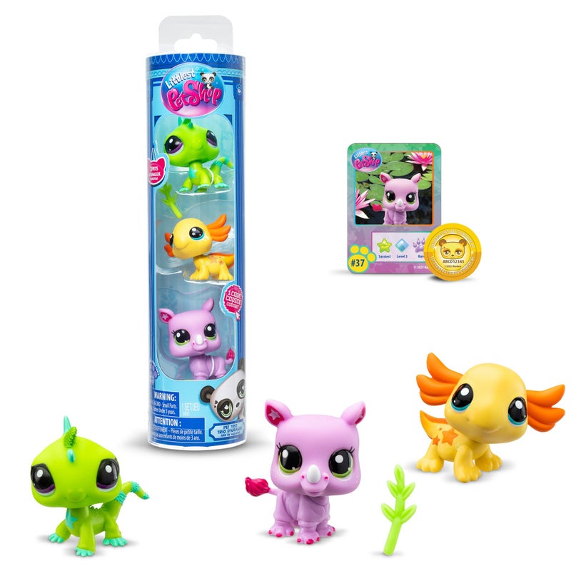 Littlest Pet Shop Pet Trio Tube Wild Vibes | Each Pet Trio Tube Contains 3 LPS Mini Pet Toys 1 Accessory 1 Collector Card and 1 Virtual Code | Collectable Toys for Girls and Boys - Image 1