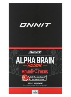 Onnit Alpha Brain Instant Memory & Focus Ruby Grapefruit 30 Packets 0.13 oz (3.6 g) Each 