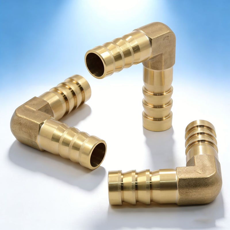 Thickened Brass 90 Degree Elbow Quick Connect Fittings 3 Pieces 10mm - Image 1