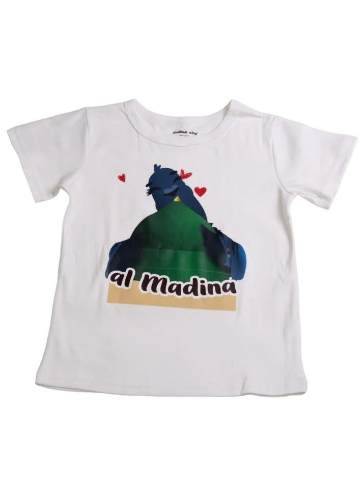 Modern Cotton Kids T-Shirt – Makkah & Madinah Inspired Design – Soft & Skin-Friendly
