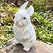 Basuo-9Q Basuo9Q 925 Inch Plush Rabbit Faux Fur Lifelike Hare Easter Bunny Simulation Toy Home Decoration Gift White - Image 4