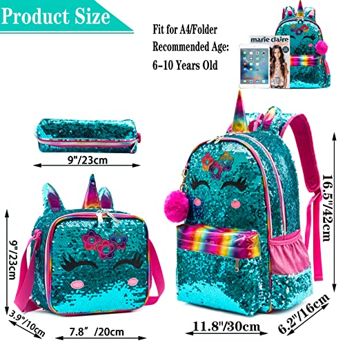 Meetbelify Backpack for Girls Backpacks with Lunch Box Pencil Case for Elementary Student Kids School Travel Bag for Girls Ages 68 Years Old - Image 3