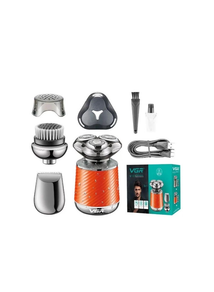 VGR Professional Waterproof Electric Shaver Men Beard Trimmer Mini Portable Cordless Razor 3 In 1 - Image 1