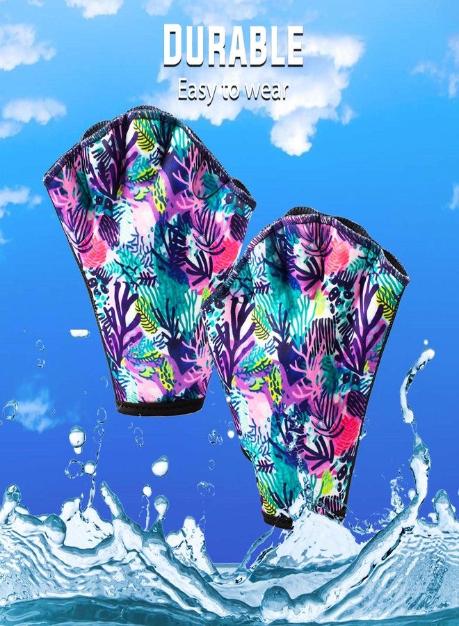 Seabbo Colorful Swimming Gloves Women Water Aerobics Glove Water Aerobics Equipment for Men Women,Webbed Gloves Aquatic Fitness Water Resistance Diving Gloves Unisex Poll Training Exercise (Coral, M) - Image 5