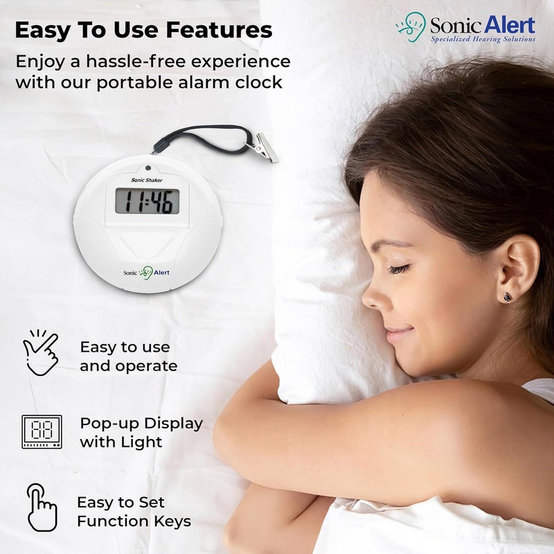 Sonic Alert Geemarc SBP100 Extra Loud Travel Alarm Clock with Snooze Function for Hard of Hearing - Image 2