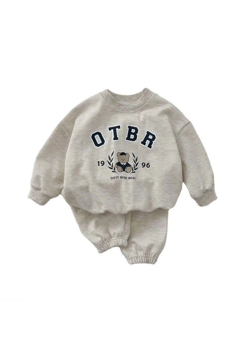 RedMapleTEK Baby Soft Cotton Long Sleeve Long Pants Sweatshirt Two-piece Set - Image 1