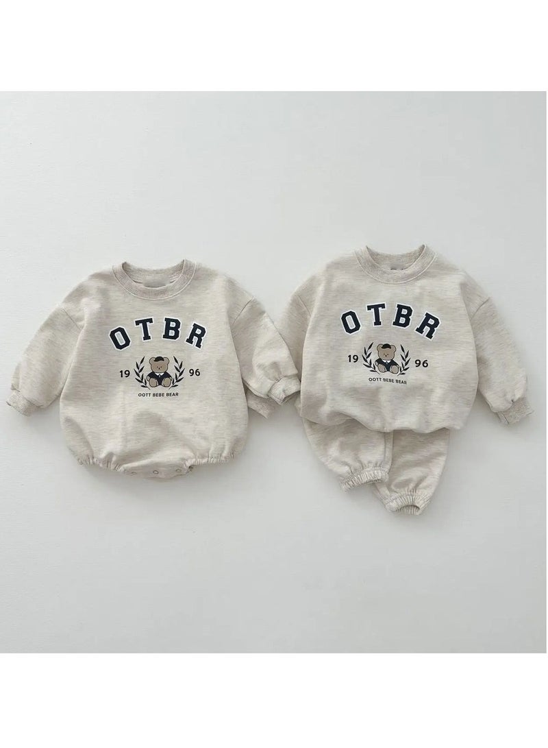 RedMapleTEK Baby Soft Cotton Long Sleeve Long Pants Sweatshirt Two-piece Set - Image 2