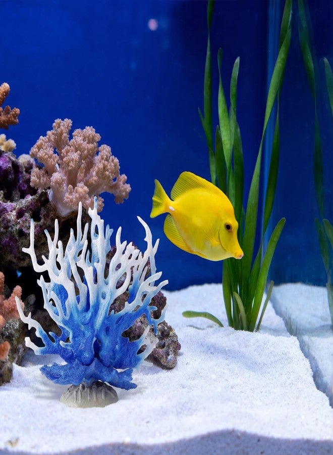 Xyembu Fish Tank Fake Coral, Artificial Aquarium Coral Ornament, Aquarium Decor Plastic Plant Small, Multi-Purpose Simulation Water Grass, Faux Aquariums Ornament, Blue - Image 5