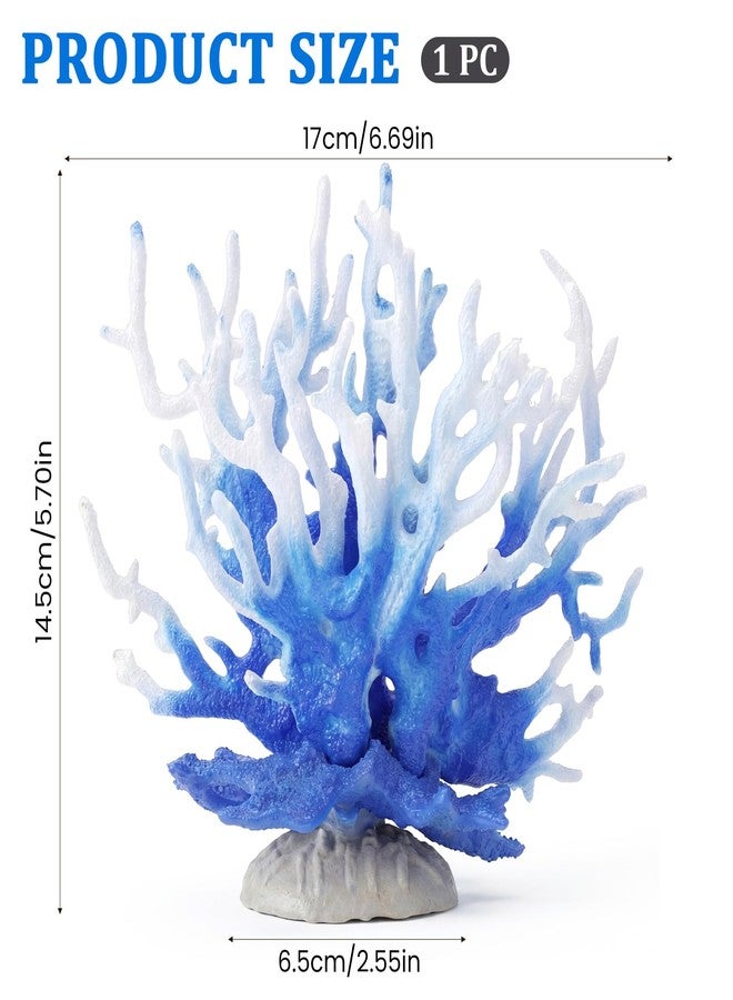 Xyembu Fish Tank Fake Coral, Artificial Aquarium Coral Ornament, Aquarium Decor Plastic Plant Small, Multi-Purpose Simulation Water Grass, Faux Aquariums Ornament, Blue - Image 2