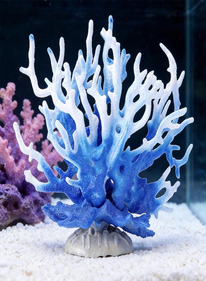 Xyembu Fish Tank Fake Coral, Artificial Aquarium Coral Ornament, Aquarium Decor Plastic Plant Small, Multi-Purpose Simulation Water Grass, Faux Aquariums Ornament, Blue - Image 4