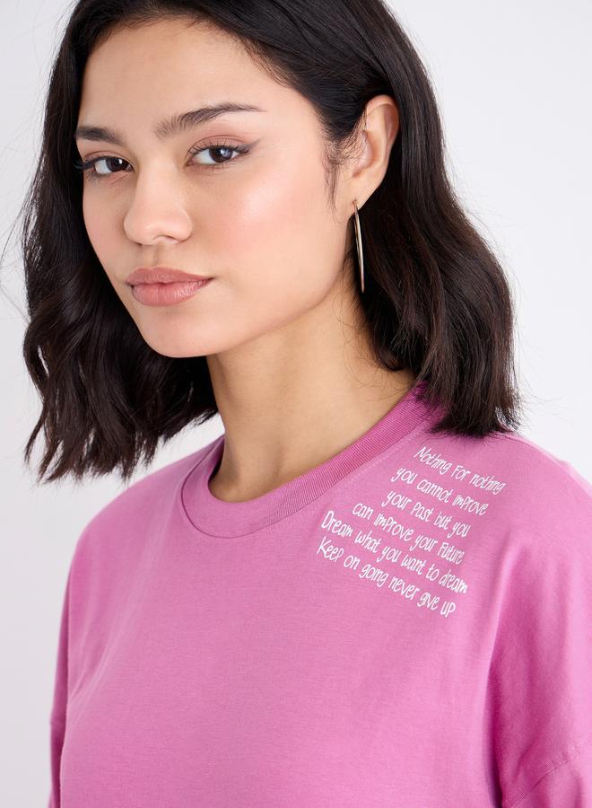 Styli Slogan Print Oversized T-Shirt - Image 4